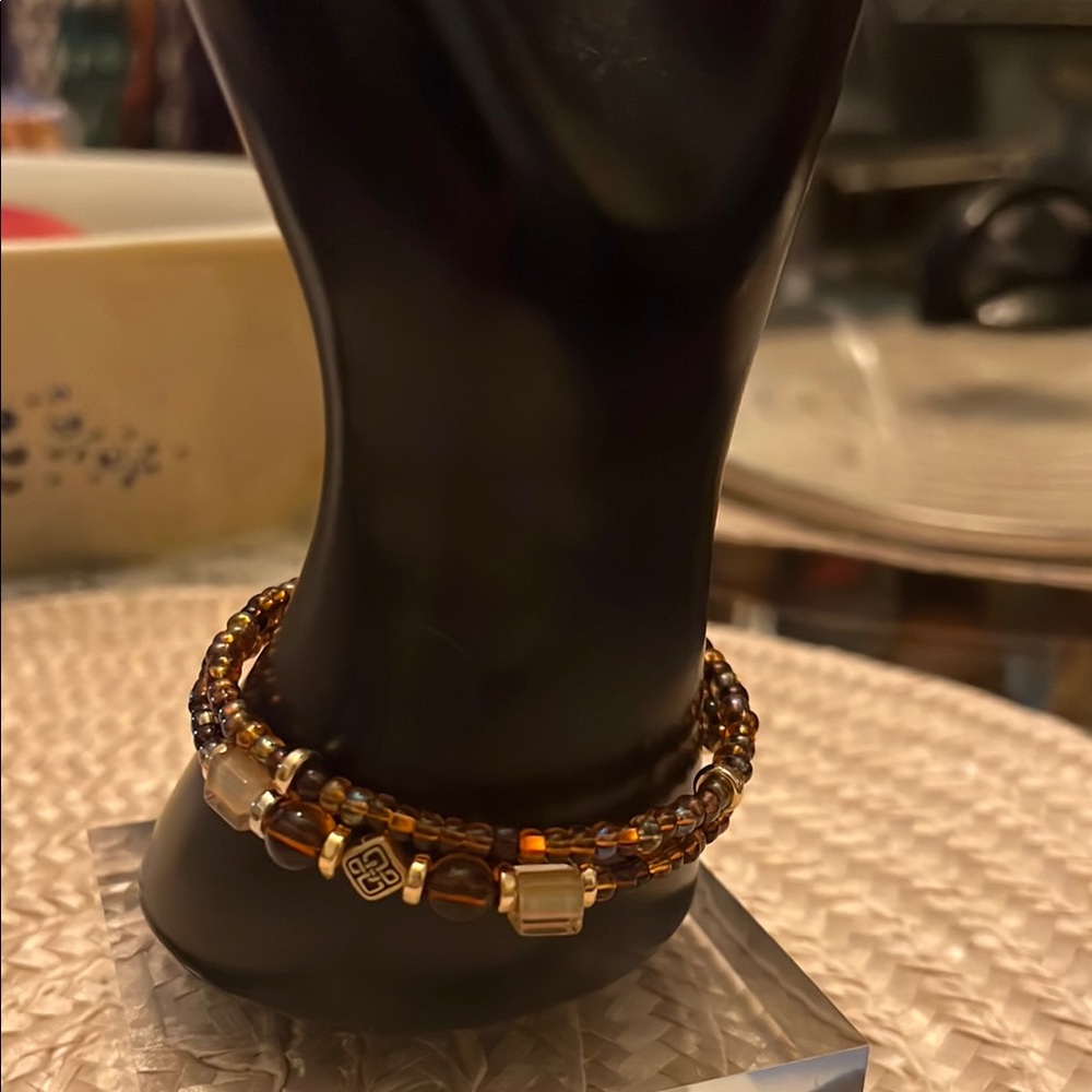 Classic Brown and Gold Bracelet with Elegant Design